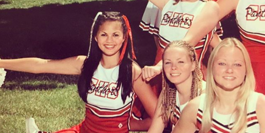 Chrissy Teigens High School Photo Of Her Cheerleading Days