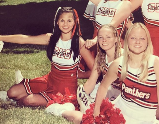 Chrissy Teigens High School Photo Of Her Cheerleading Days