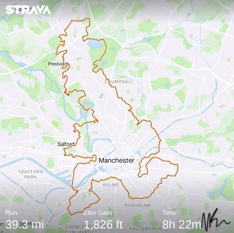 map a run uk Gps Runner Completes 40 Mile Strava Map Of The Uk To Commemorate map a run uk