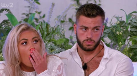 Love Island's facial expressions during tense recoupling