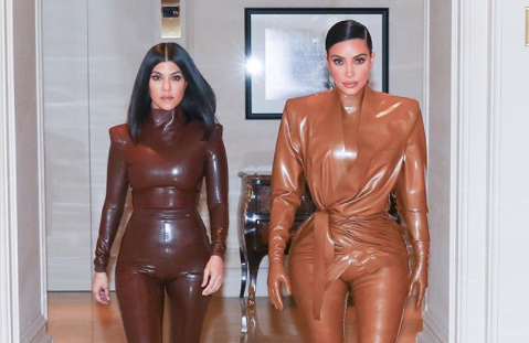 Kim and Kourtney Kardashian Matched in Head-to-Toe Latex in Paris