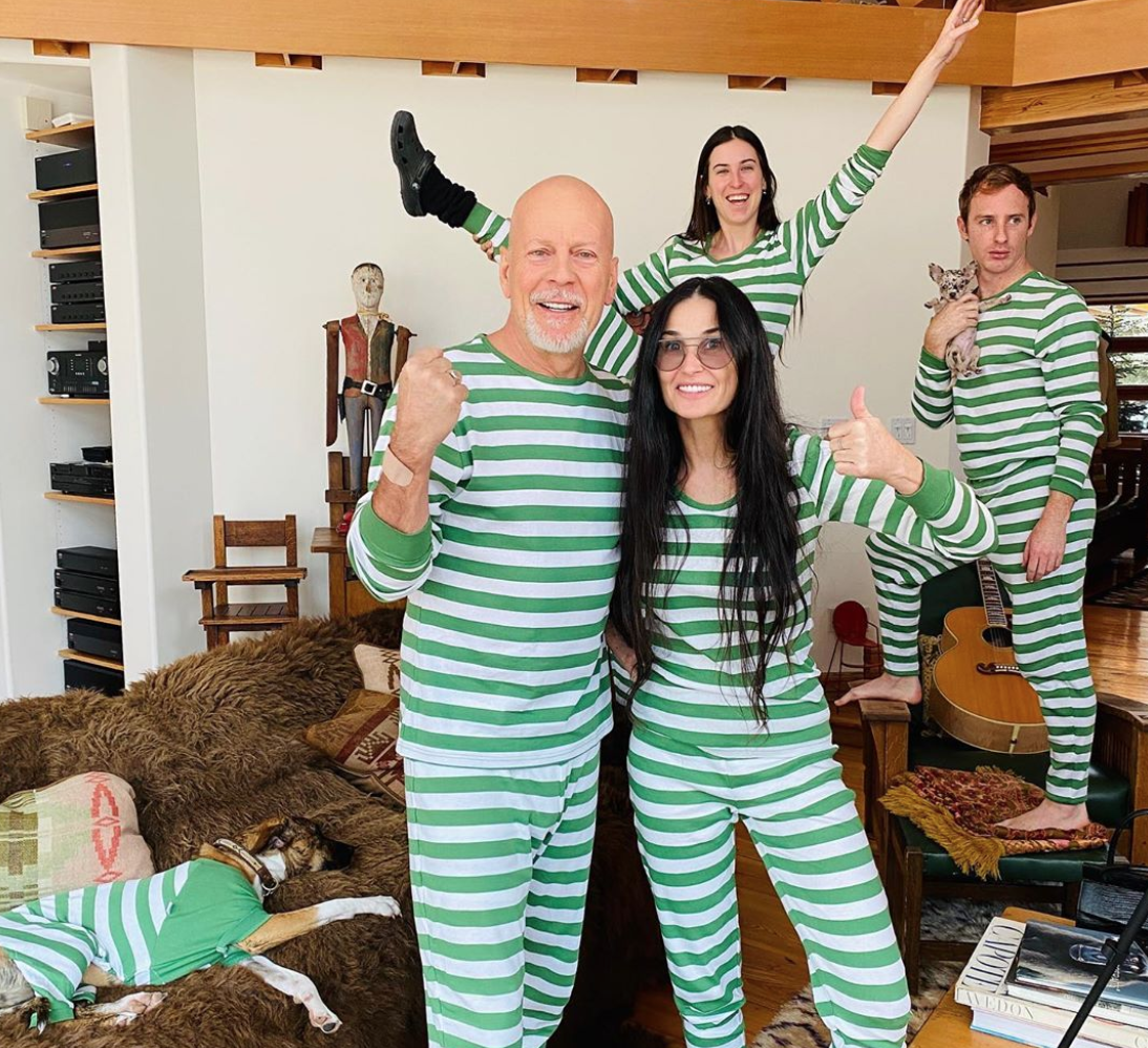 Bruce Willis Demi Moore Wear Matching Pjs During Self Isolation