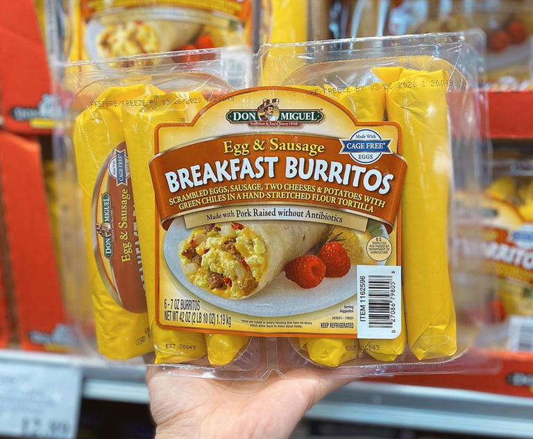 Costco Sells Don Miguel Egg And Sausage Breakfast Burritos In 6Packs