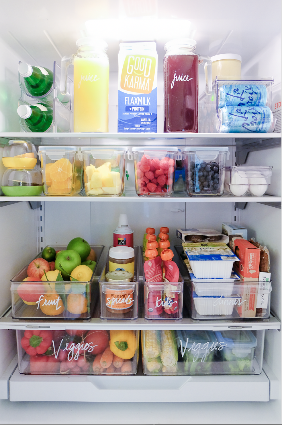 top freezer refrigerator organization