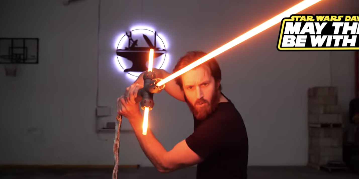 Is it possible to make a lightsaber in real life This Guy Built A Real Version Of Kylo Ren S Lightsaber In His Garage