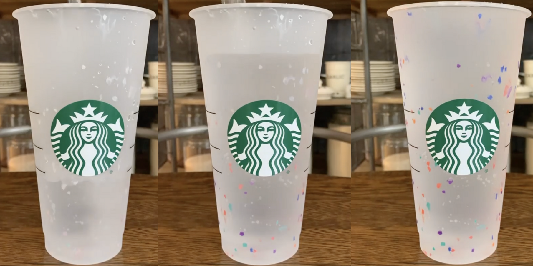 Starbucks Color Changing & Confetti Reusable Cold Tumbler Cups 