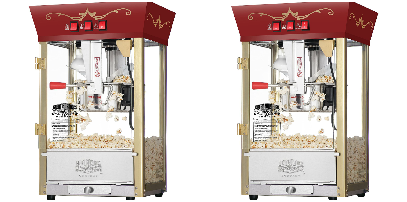Flat Top Commercial Electric Popcorn Machine Popcorn Maker Movie Popcorn 1300W 