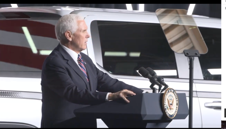 Vice President Mike Pence at the Endurance's unveiling last summer.