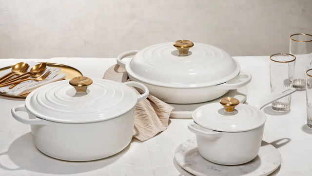 Le Creuset S New Collection Is White And Gold