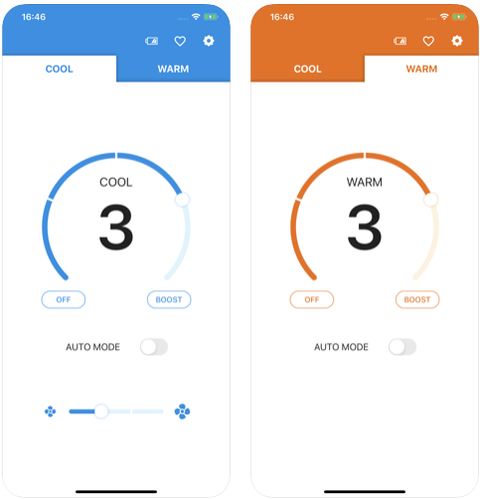 the reon pocket app lets you adjust the cooling device to the desired temperature