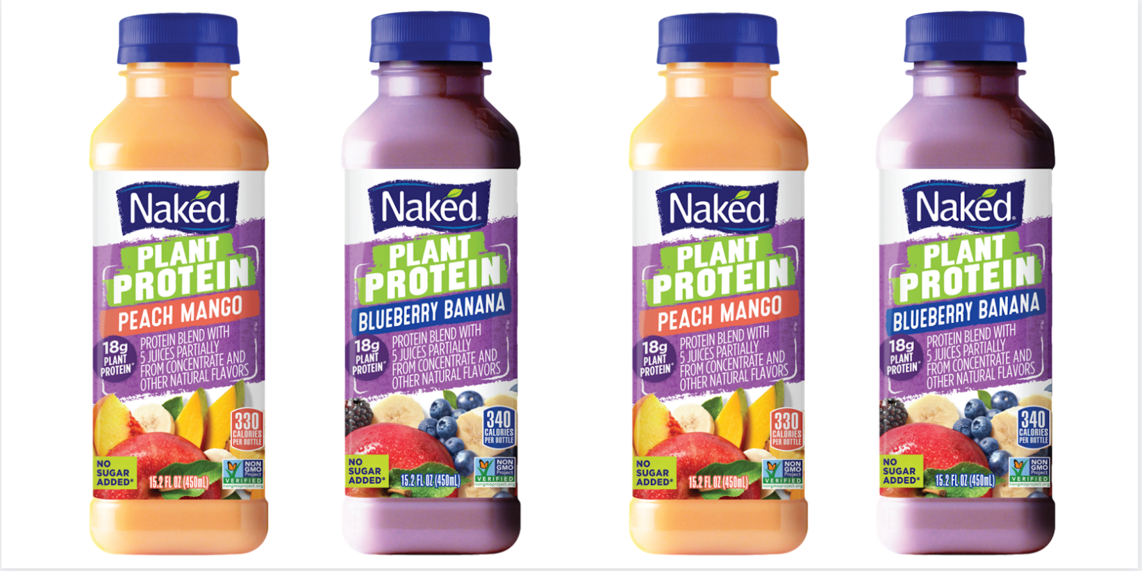 Naked Has New Peach Mango and Blueberry Banana Smoothies That Are Packed With Plant Protein