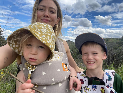 hilary duff in nature with her son and daughter