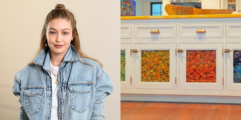 gigi hadid kitchen pasta art