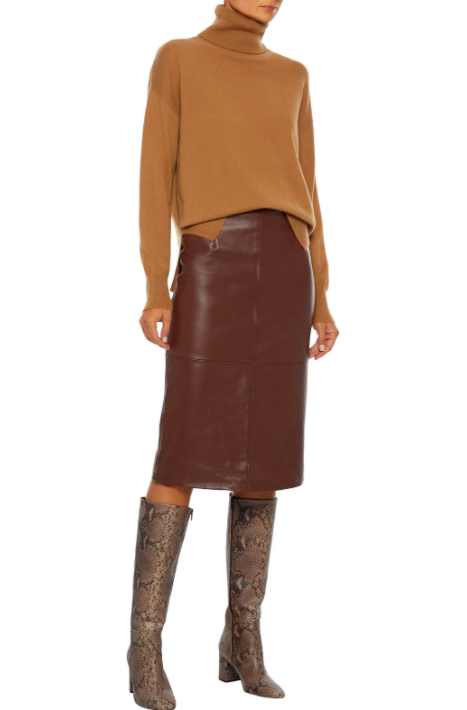 burgundy leather skirt queen