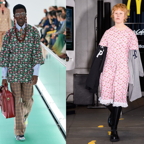 Modellen op catwalk