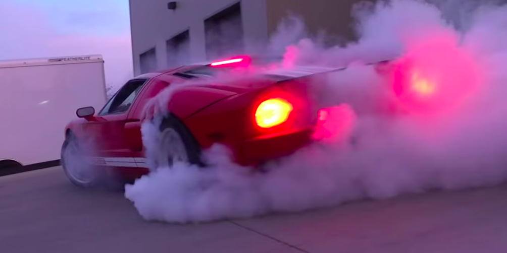 Watch Ken Block Melt Tires on a Ford GT He's Raffling Off for Charity