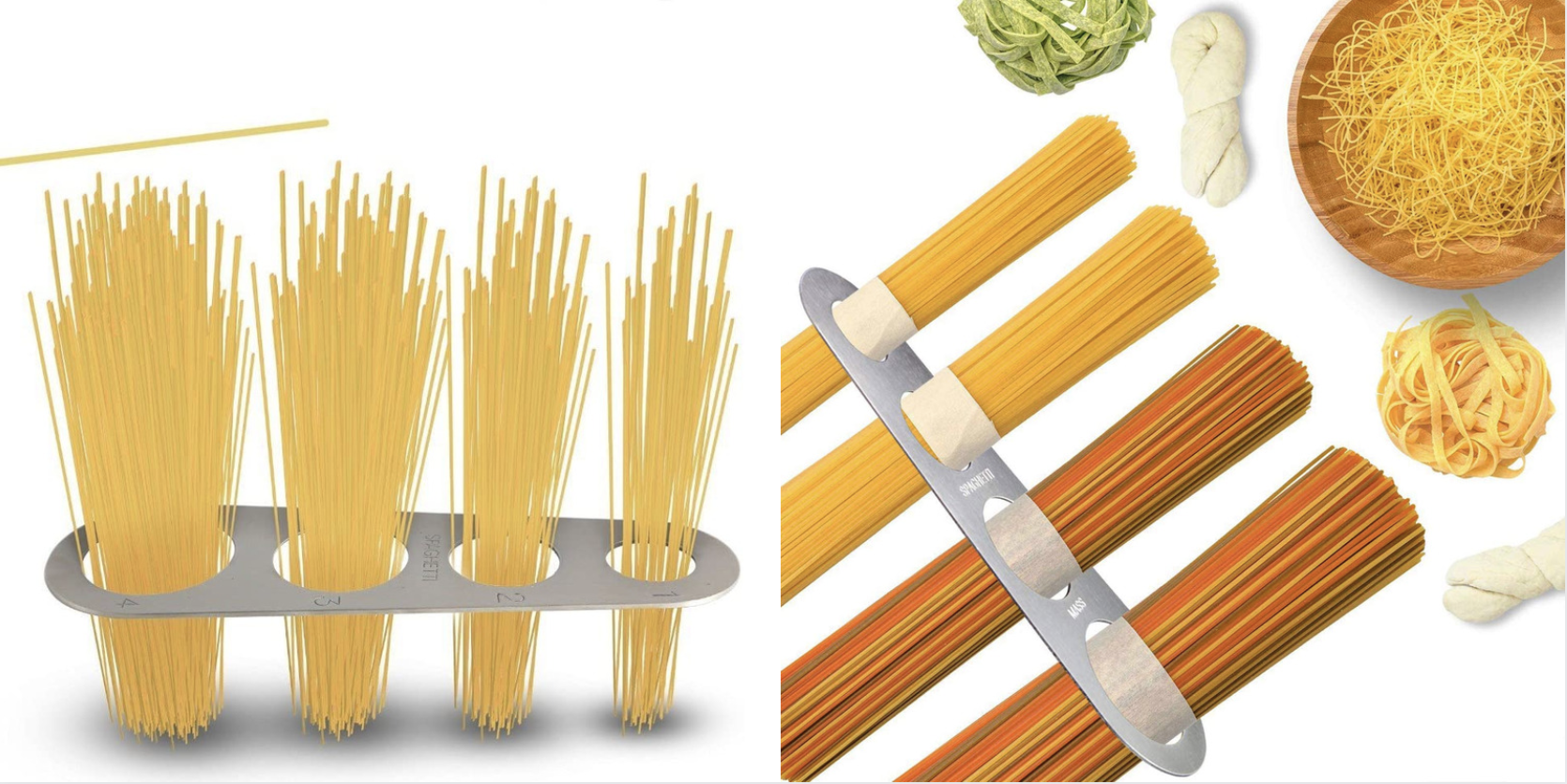 Stainless Steel 4 Holes Pasta Portion Measure Spaghetti Measurer Spoon Kitchen Noodle Measure Portion Control#MTC Spaghetti Measure Tool