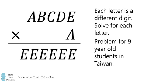 Viral Letter Math Problem 2020 - Answer To Abcde X A = Eeeeee