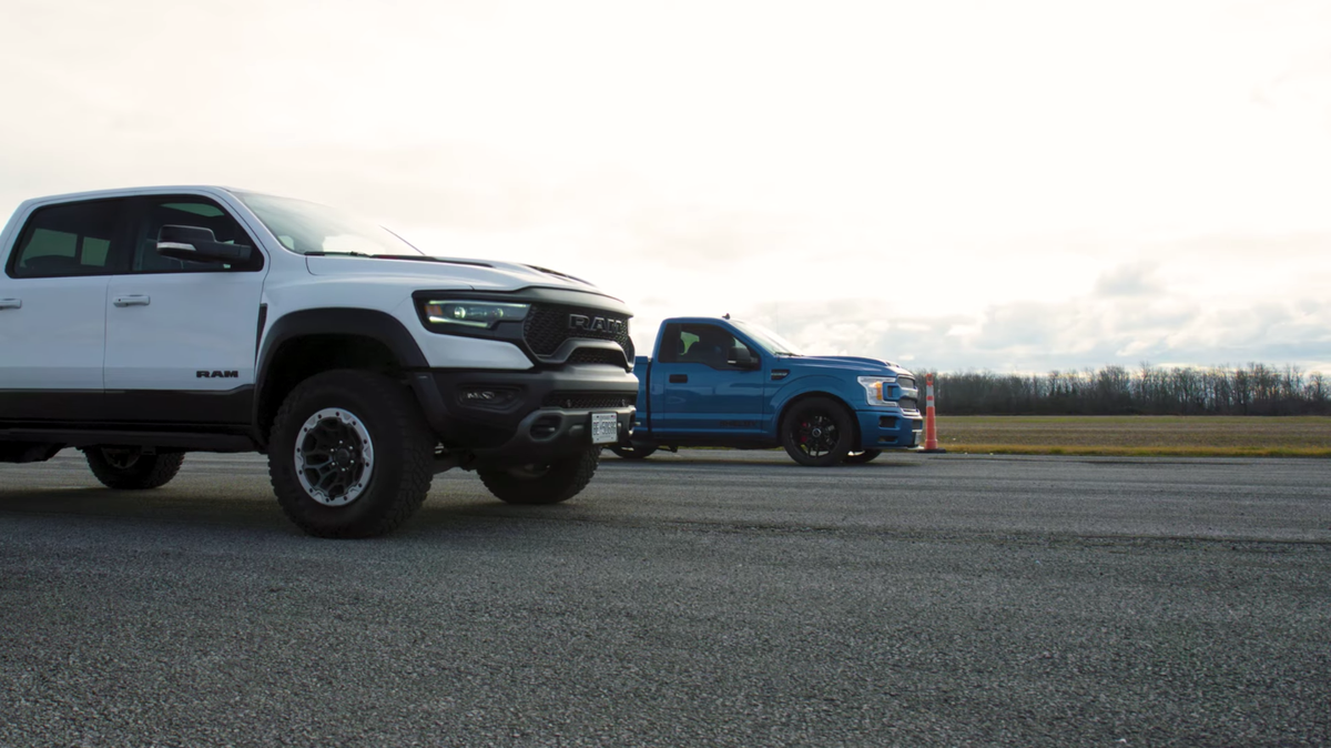 Shelby F-150 Super Snake Sport vs Ram 1500 TRX: Drag Race Video