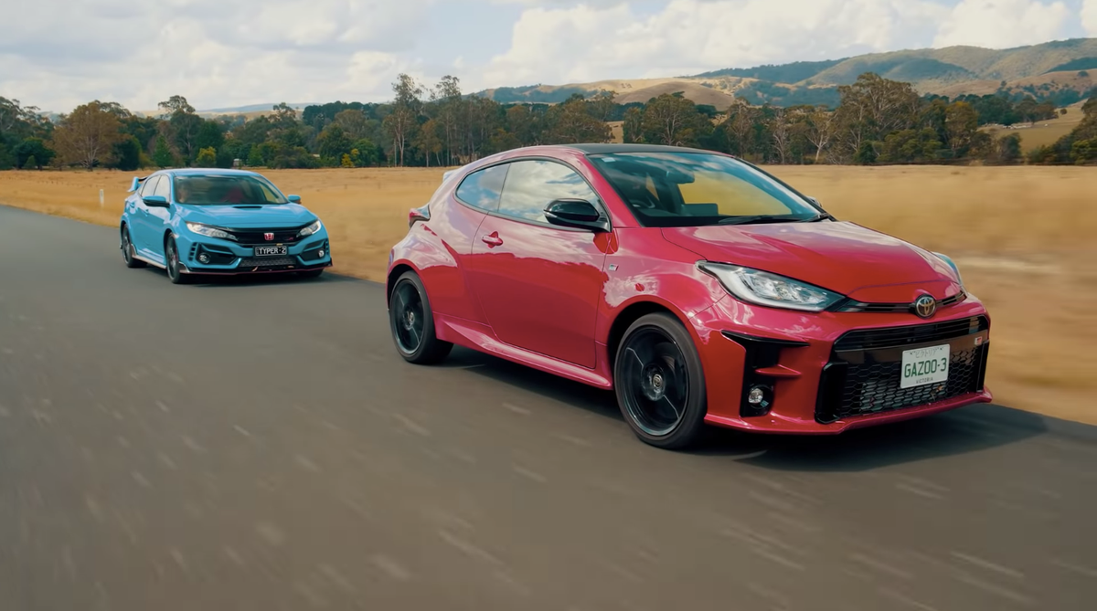 Toyota GR Yaris vs. Honda Civic Type R: Drag Race Video Test