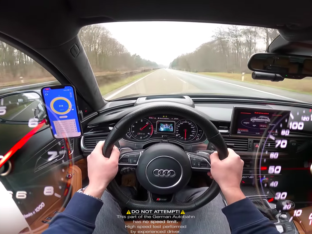 Watch This Audi 6's Speedometer Drop to Zero the Autobahn