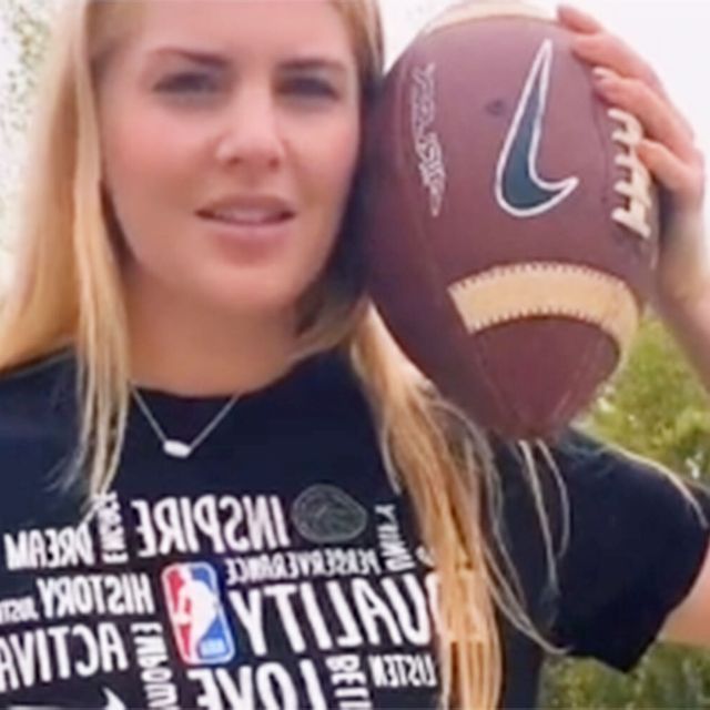 woman football throwing accuracy tiktok video