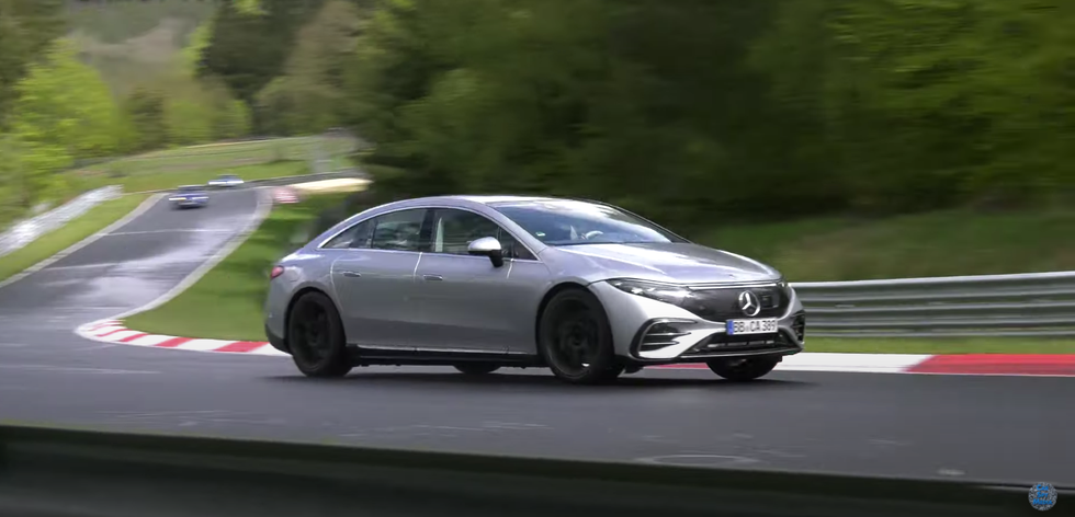 Listen to the All-Electric Mercedes-Benz EQS Make Its Tires Squeal on the Nürburgring