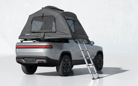 rivian r1t with roof tent