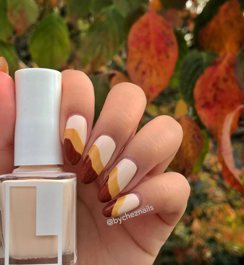 autumn waves in beige, mustard and brown