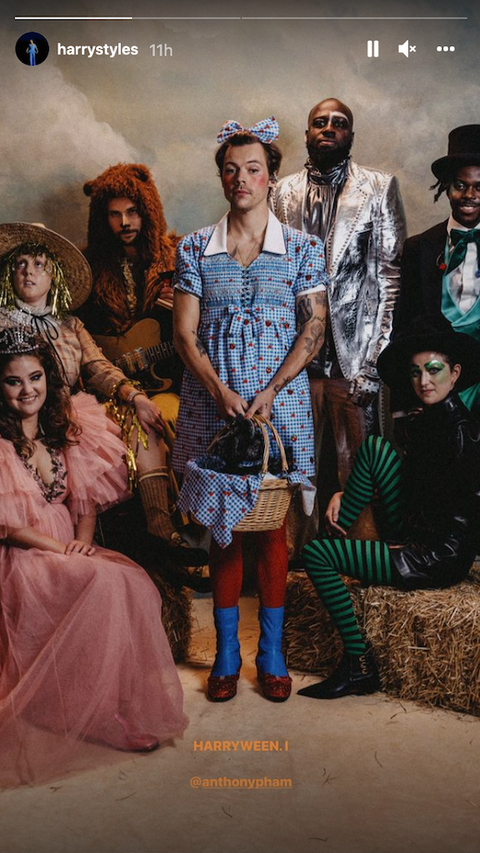 Harry Styles Dressed As Dorothy From Wizard Of Oz For Harryween