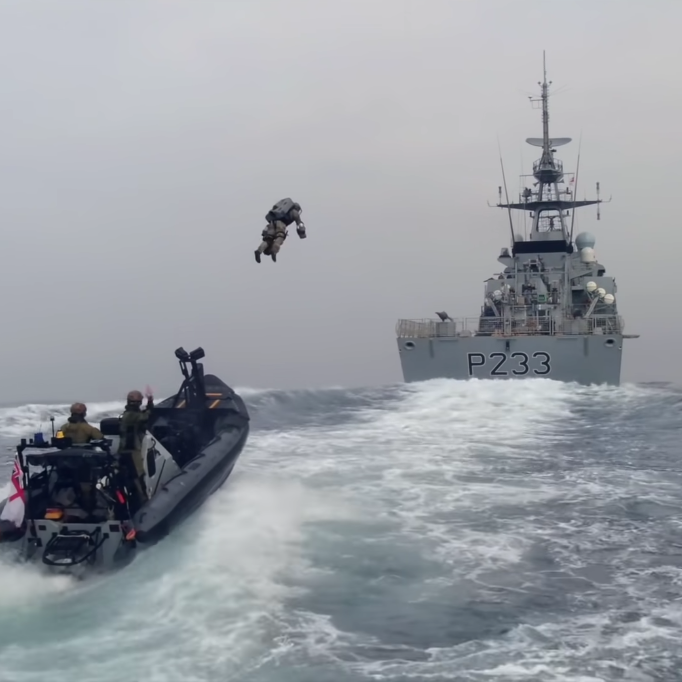Watch a Marine Zoom From One Boat to Another ... With a Jetpack