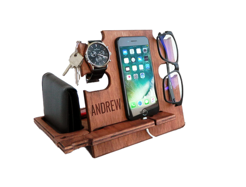 valentine gift for husband engraved wooden docking station