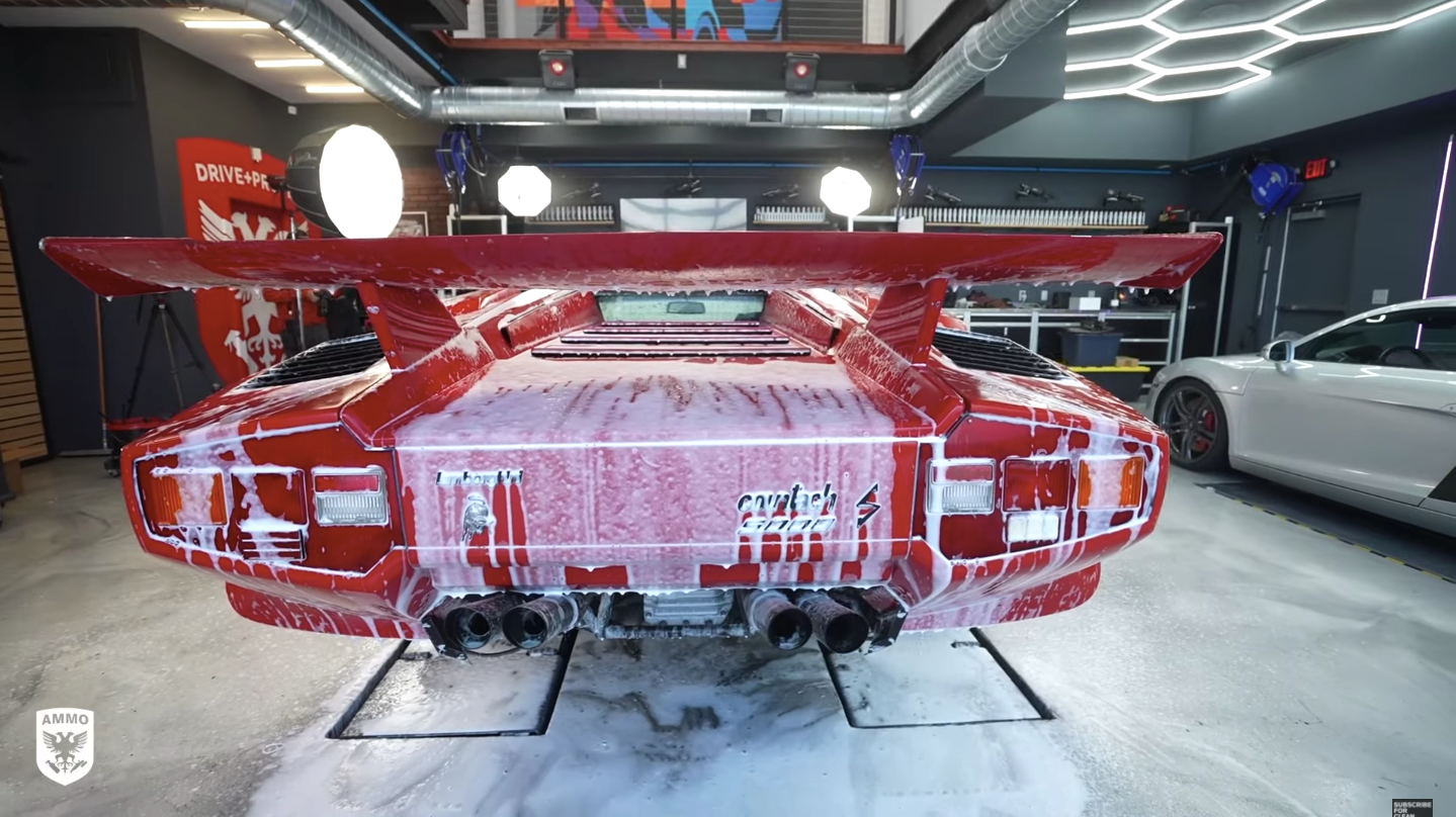 Watch This Barn Find Lamborghini Countach Get Its First Wash in 20 Years