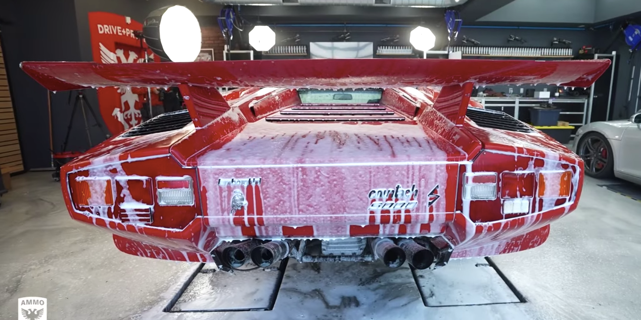 Watch This Barn Find Lamborghini Countach Get Its First Wash in 20 Years