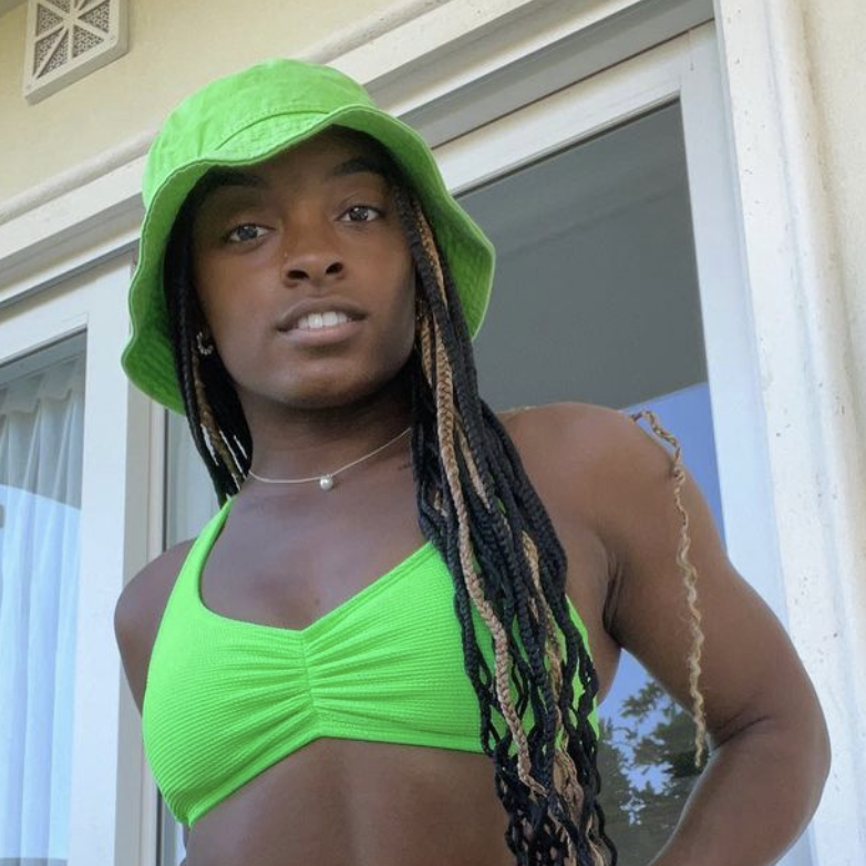 Simone Biles' Neon Green Bikini and Matching Bucket Hat Is the Perfect Vacation Vibe