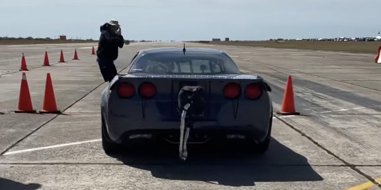 Watch This Twin-Turbo Corvette Z06 Hit an Incredible 242 MPH on a Runway