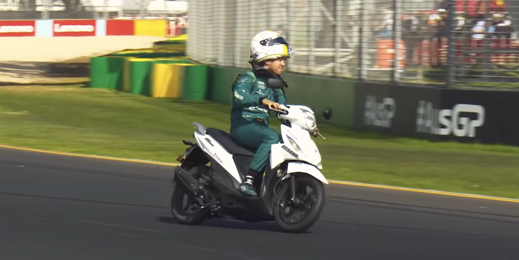 Sebastian Vettel Fined for Driving a Scooter Around the Track in Australia