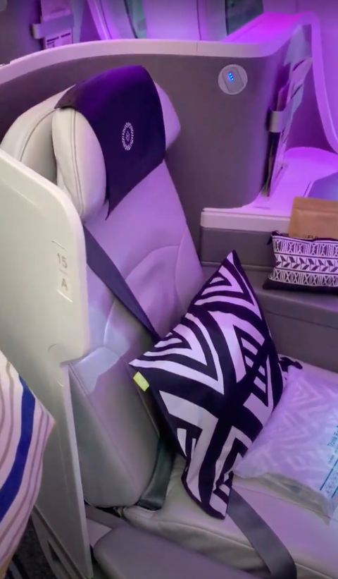 a fiji airways business class seat