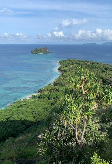 the view from the top of a volcano in fiji