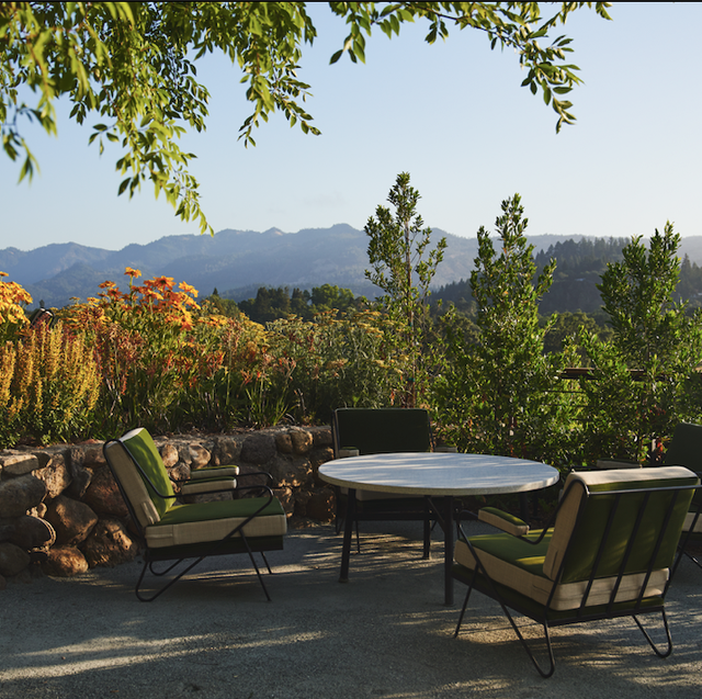 sonoma winery with mountain view