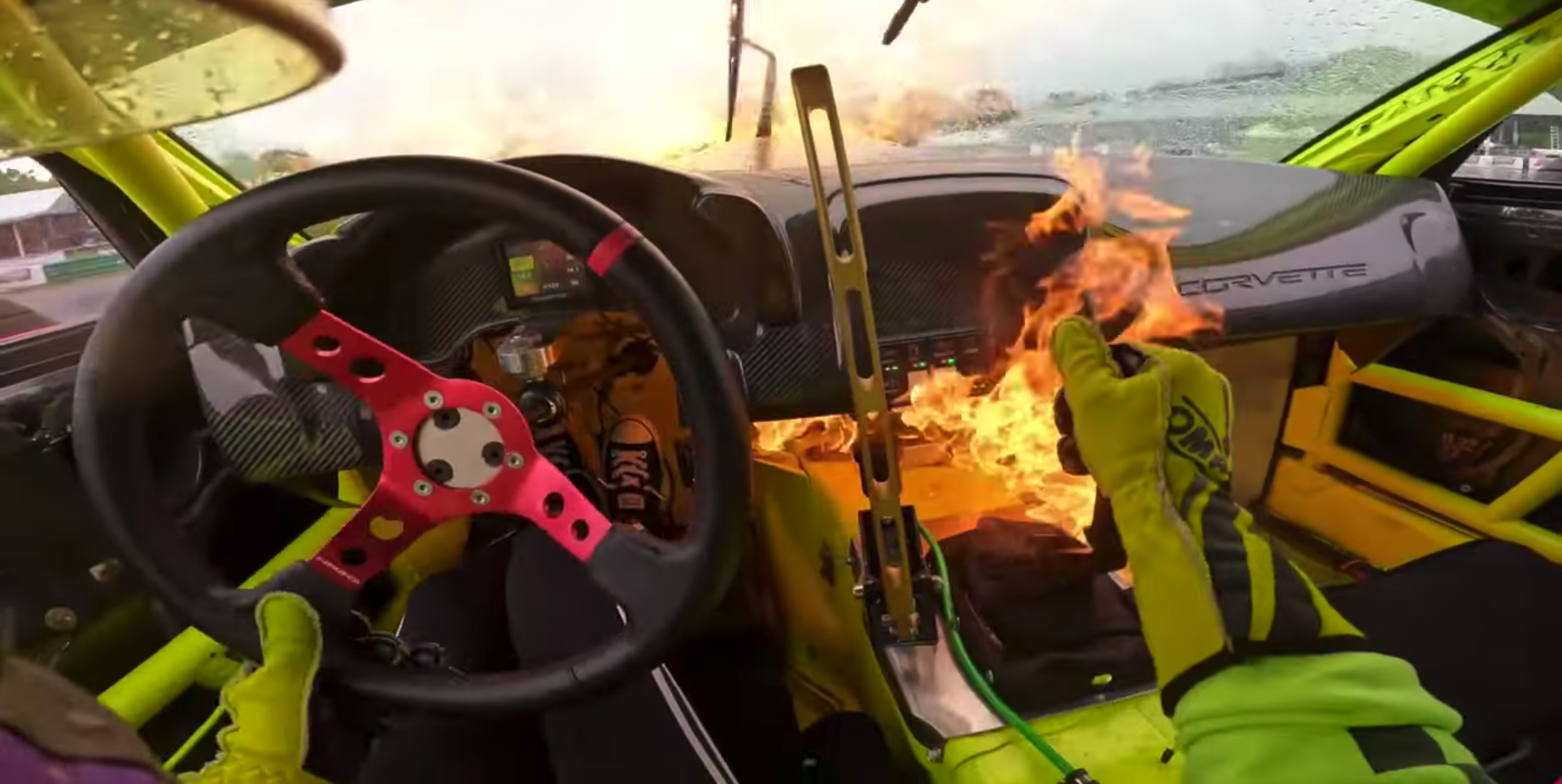 What It's Like Inside a Burning Drift Car