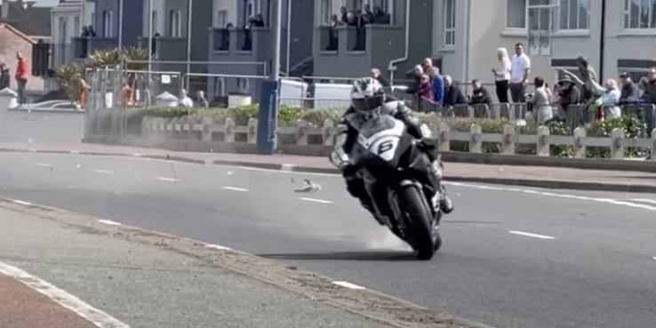 Bike Racer Michael Dunlop Somehow Doesn't Crash After Tire Explodes at High Speed