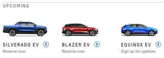 chevy upcoming electric vehicles