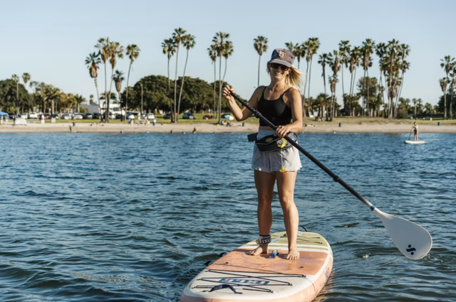 person on paddle board