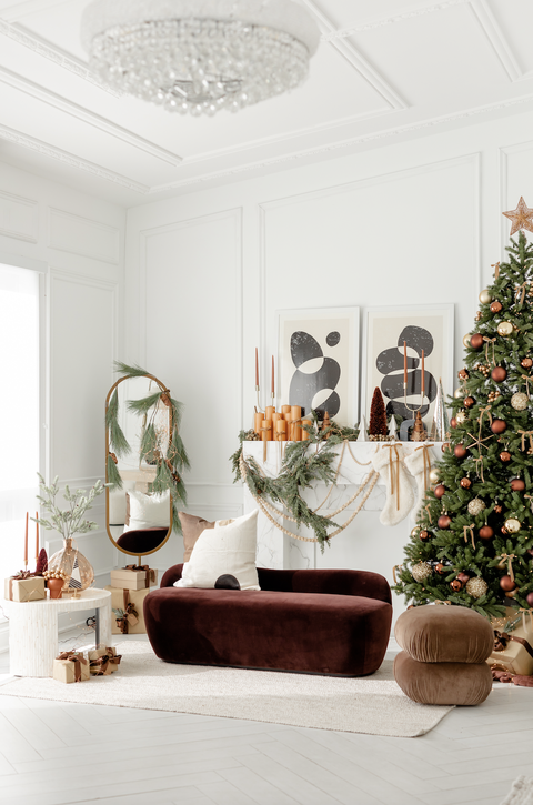 modern living room christmas