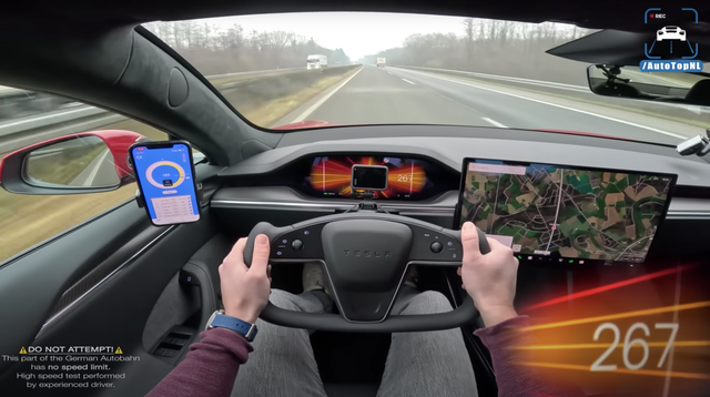 Watch a Tesla S Plaid Reach V-Max on Autobahn