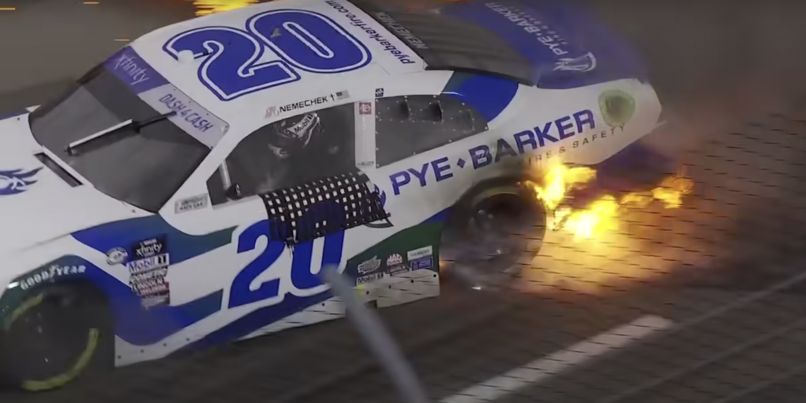 NASCAR Driver Lights Car on Fire During Epic Victory Burnout