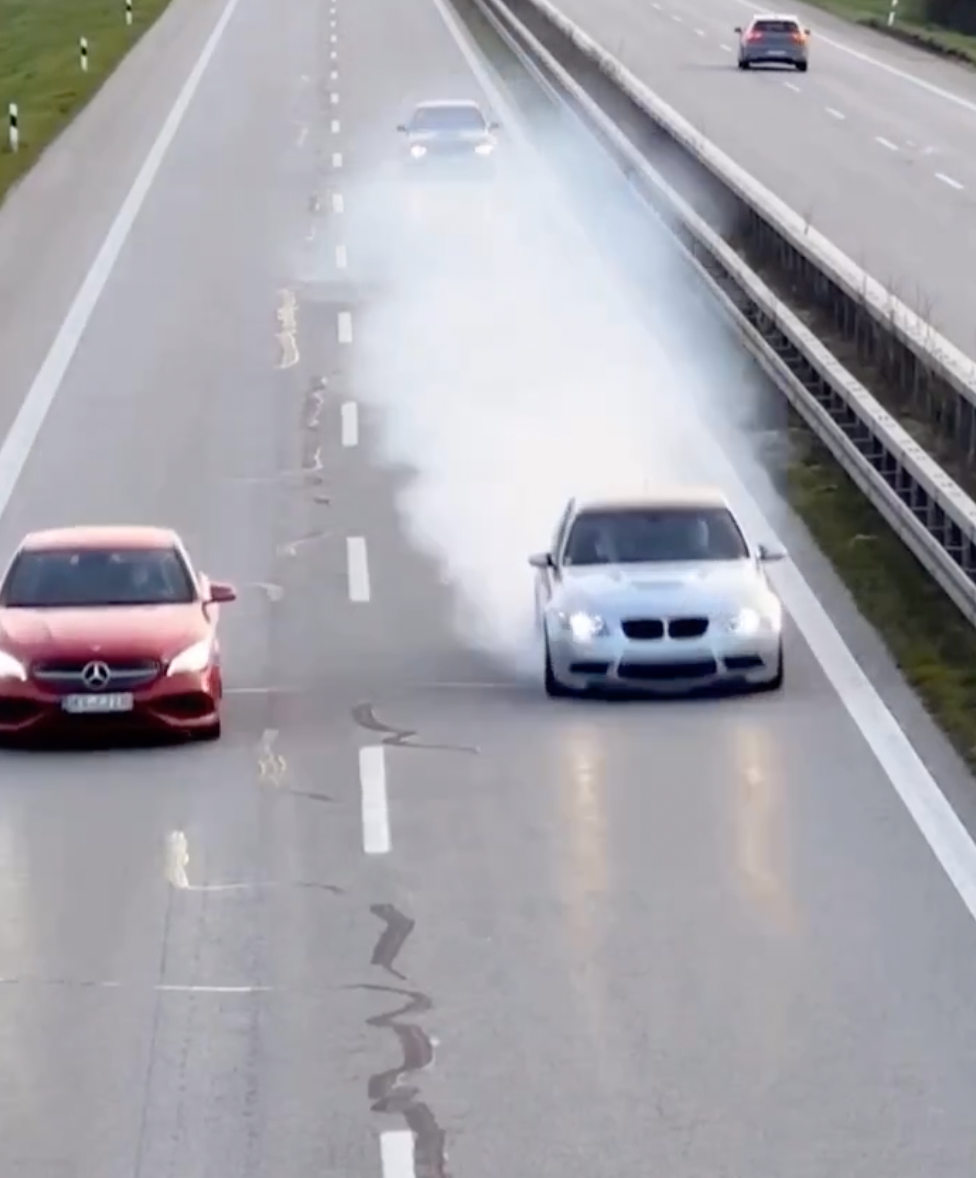 Watch This BMW M3 Grenade While Flat-Out on a Highway