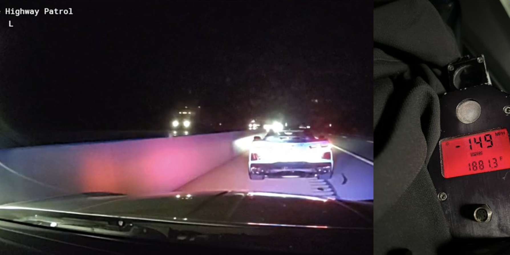 C8 Corvette Driver Busted Doing 149 MPH in a 65-MPH Zone