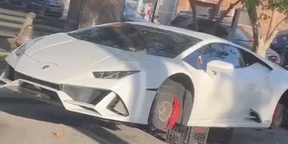 Videos of Lamborghini Huracan Dropped on Milk Crates in Bronx Surface on TikTok